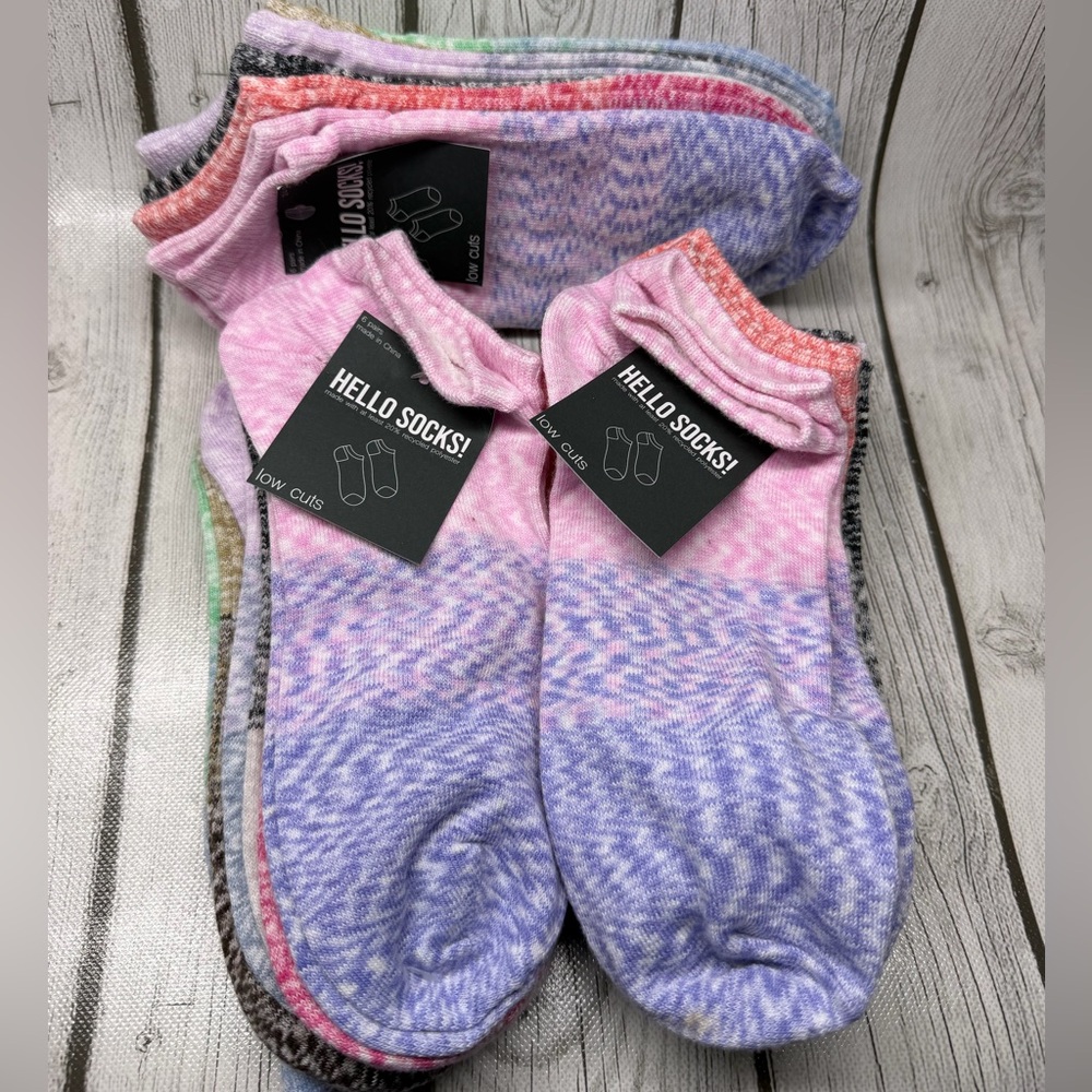 BRAND NEW Hello Socks 3 packs of 6 (24 socks) Low Cut/No Show Size 4-10